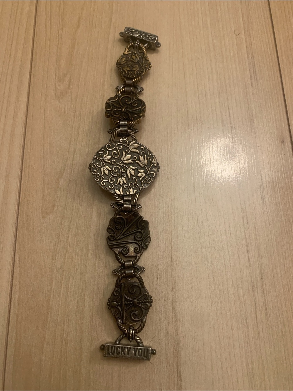 Lucky Brand Gold-Tone Ornate Panel Bracelet